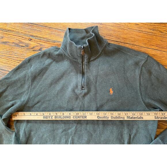 Polo Ralph Lauren Button Shawl Neck Estate Rib Olive Green Sweater Men's Sz Lg - Picture 4 of 9